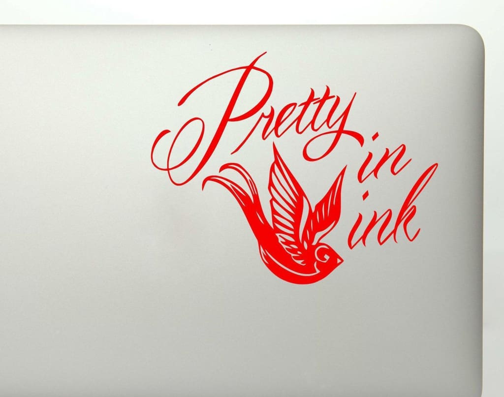 Pretty In Ink Tattoo Bird Vinyl Decal Sticker - FineLineFX