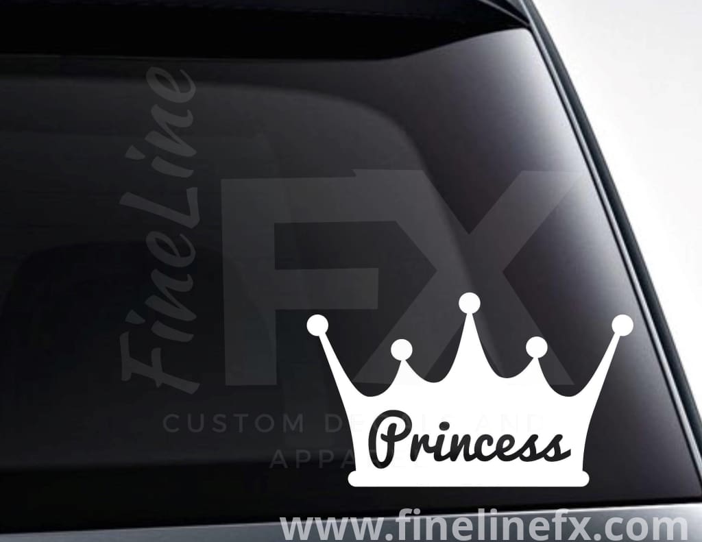 Princess Crown Vinyl Decal Sticker - FineLineFX