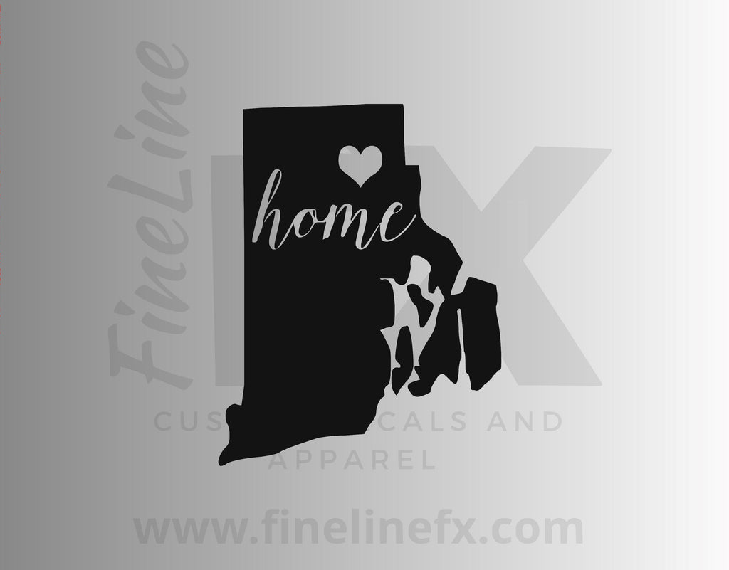 Rhode Island Home State Vinyl Decal Sticker - FineLineFX