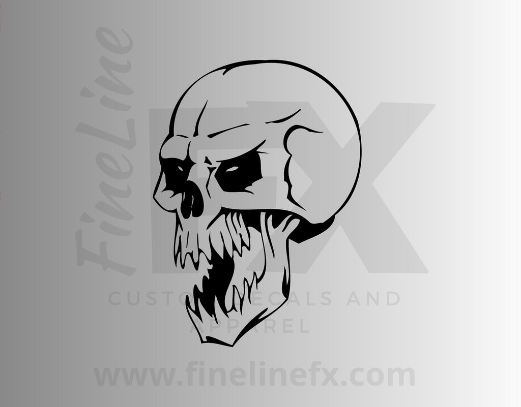 Screaming Skull Vinyl Decal Sticker - FineLineFX