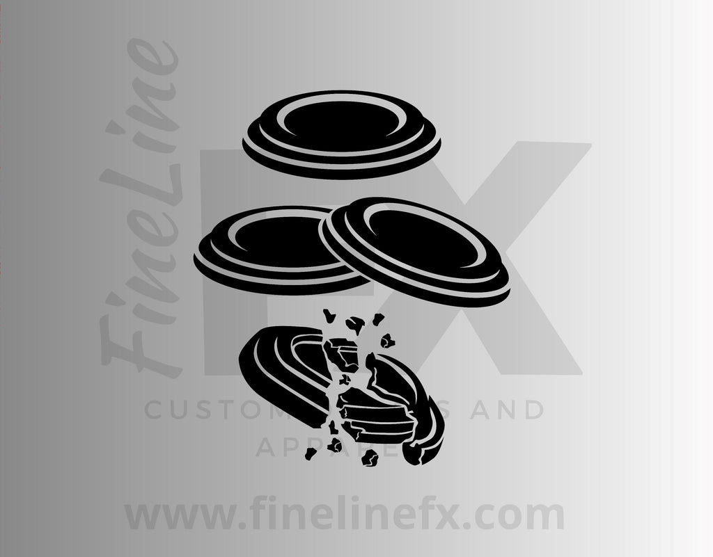 Skeet Shooting Clay Targets Vinyl Decal Sticker - FineLineFX