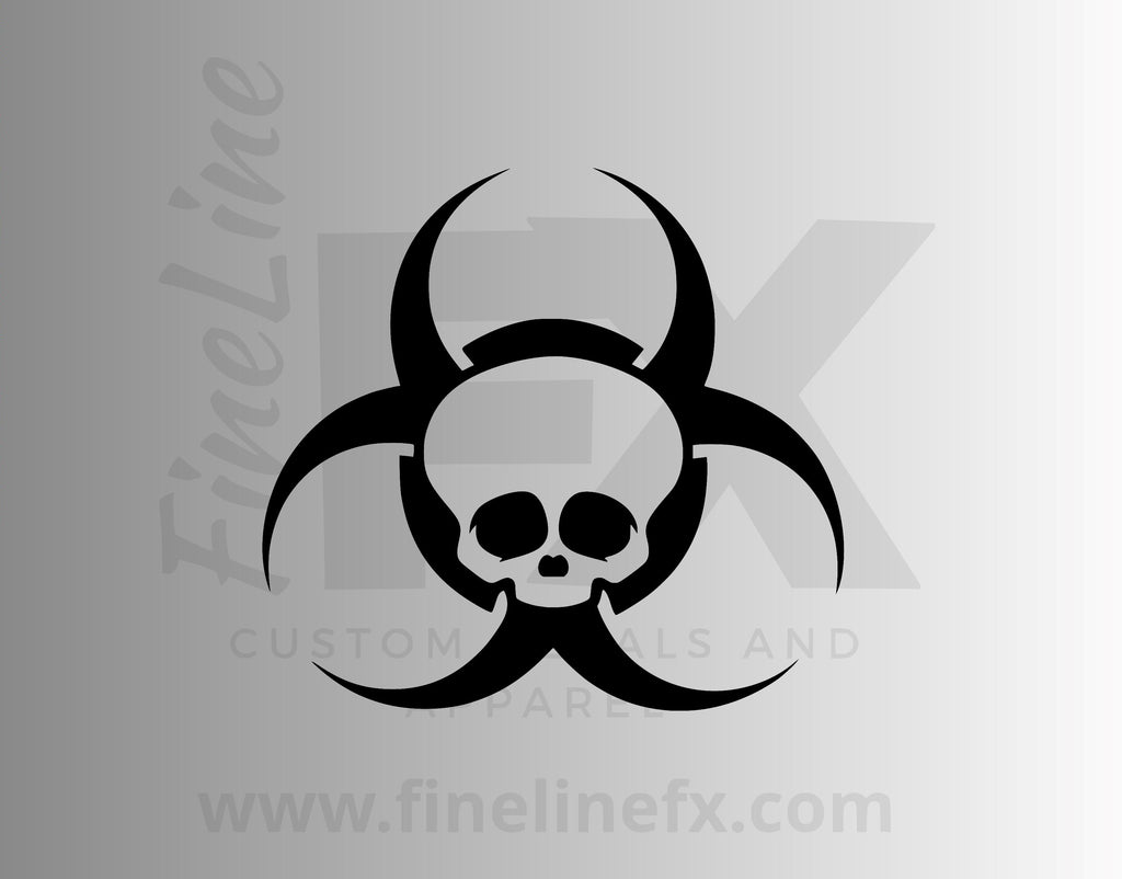 Biohazard Skull Vinyl Decal Sticker - FineLineFX