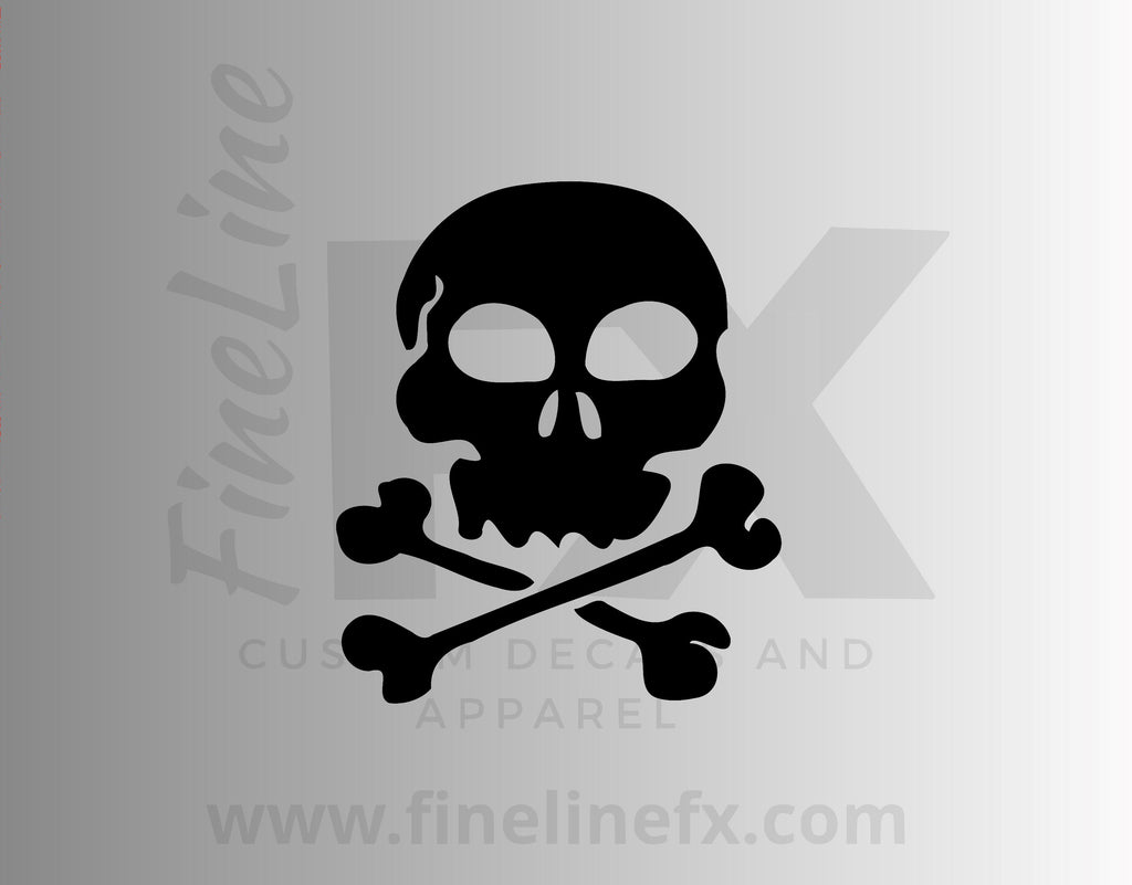 Skull And Crossbones Vinyl Decal Sticker - FineLineFX