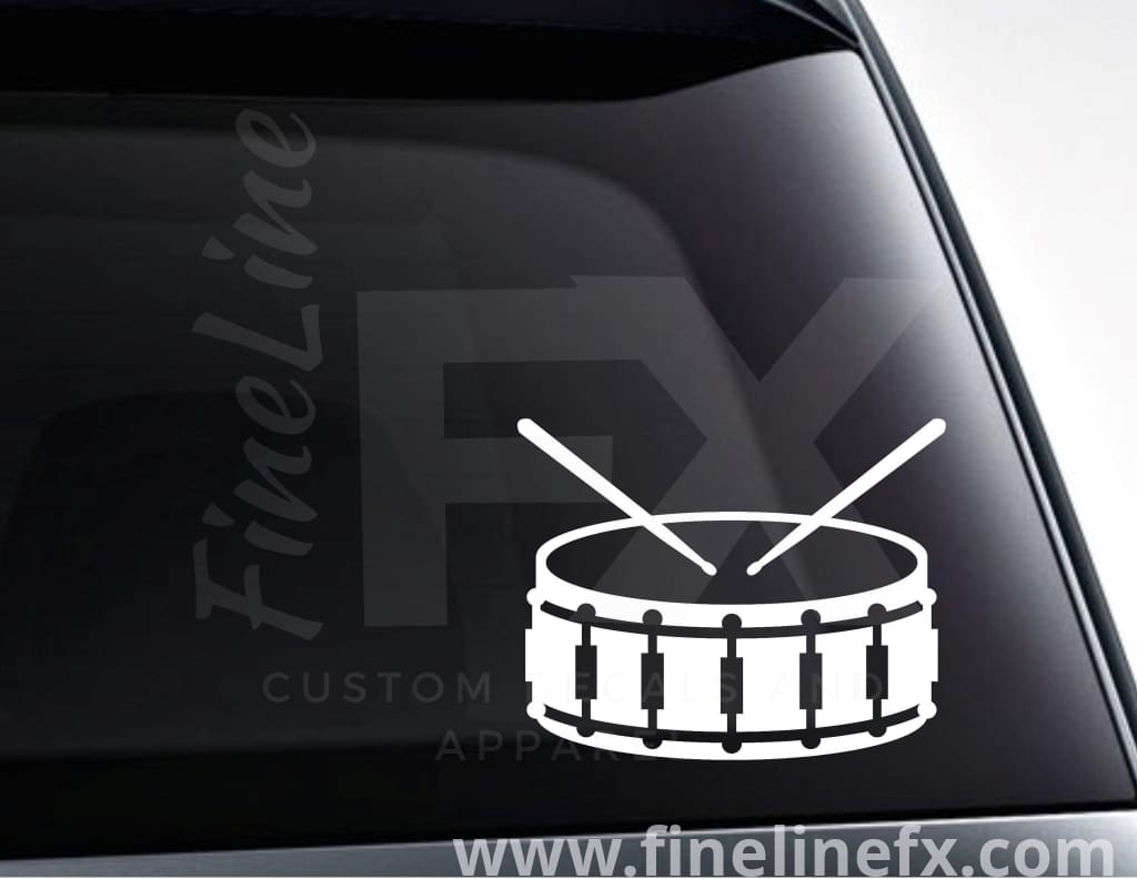 Snare Drum And Drum Sticks Vinyl Decal Sticker - FineLineFX