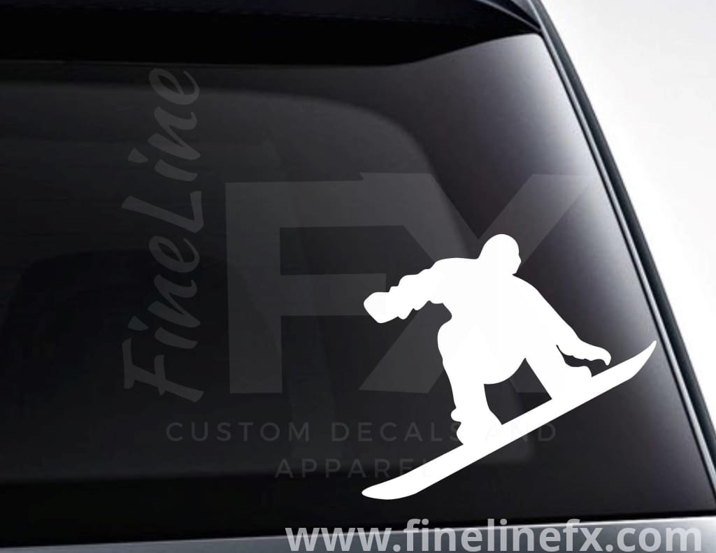 Snowboarder Silhouette Vinyl Decal Sticker - FineLineFX