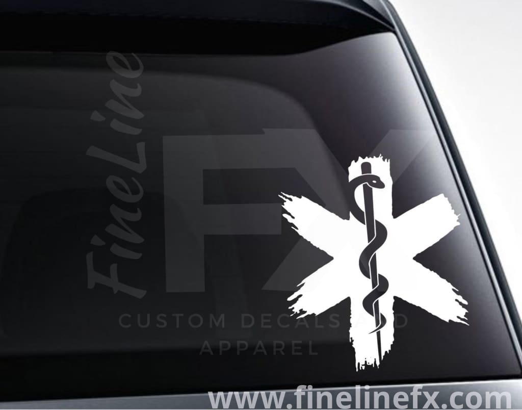 Star Of Life EMS Medical Logo Vinyl Decal Sticker - FineLineFX
