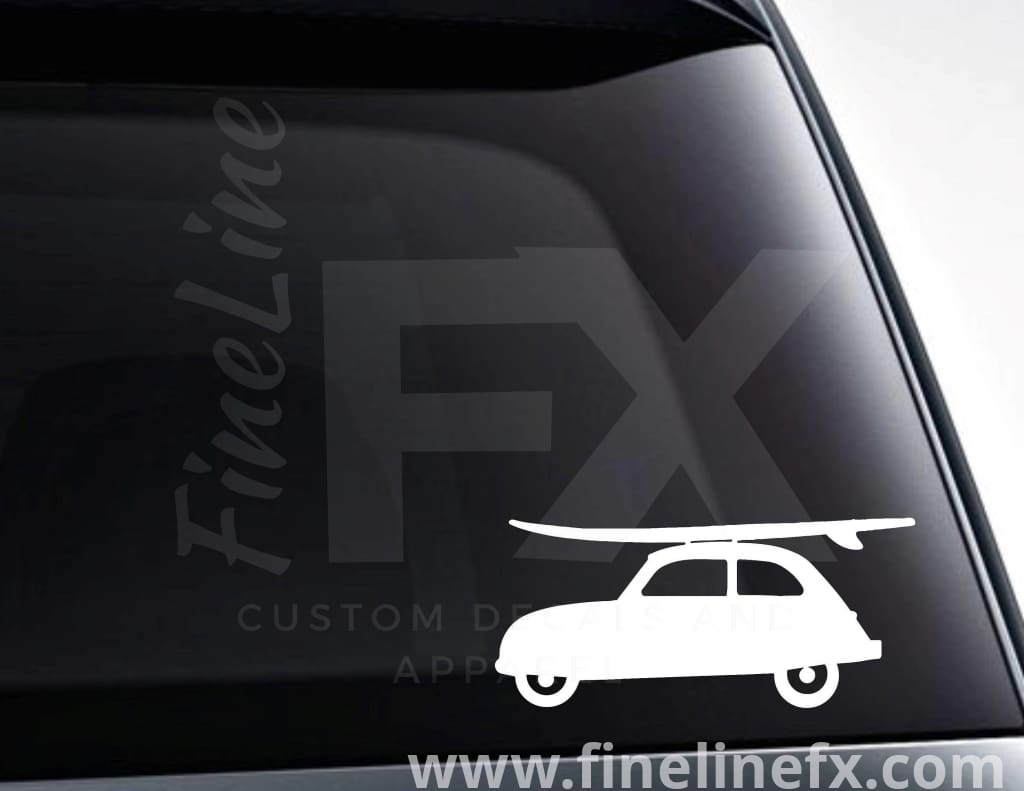 Surf Board Wagon Vinyl Decal Sticker - FineLineFX
