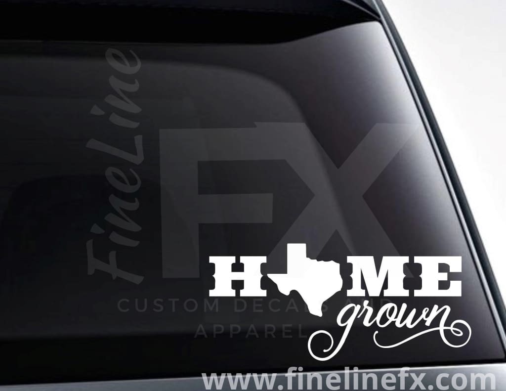Texas Home Grown State Vinyl Decal Sticker - FineLineFX