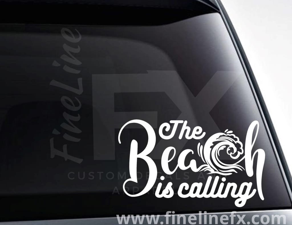 The Beach Is Calling Ocean Wave Vinyl Decal Sticker - FineLineFX