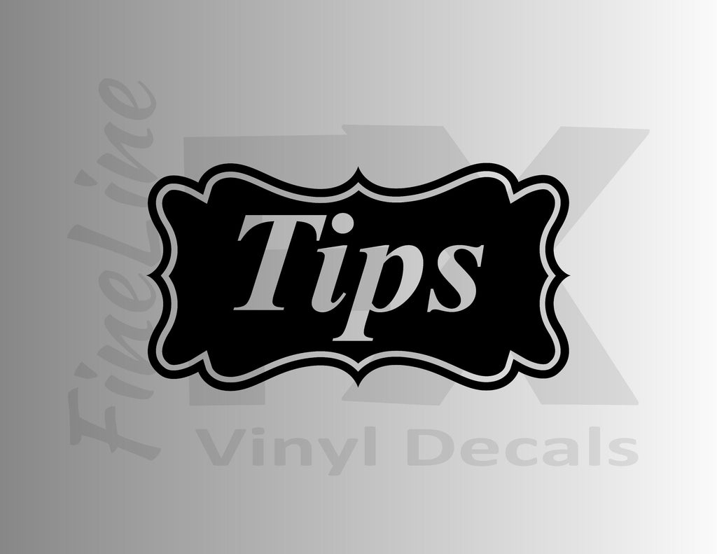 Tip Jar Label Vinyl Decal Sticker - finelinefxdecals