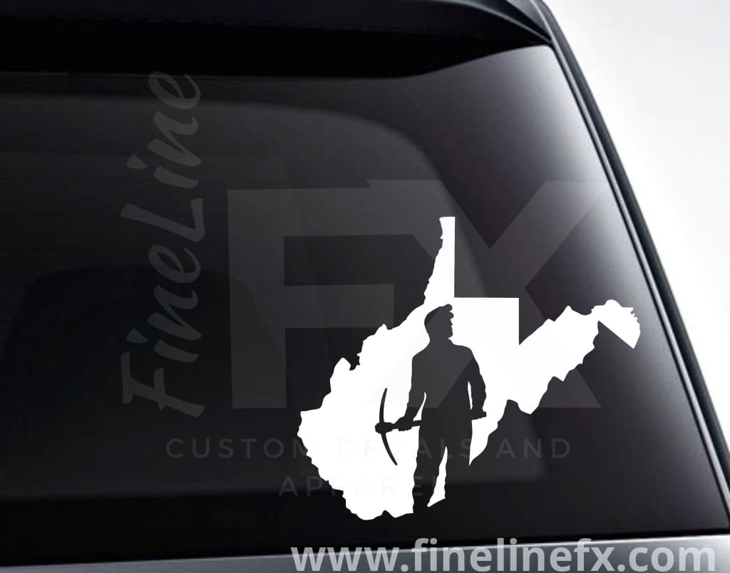 West Virginia Coal Miner Vinyl Decal Sticker - FineLineFX