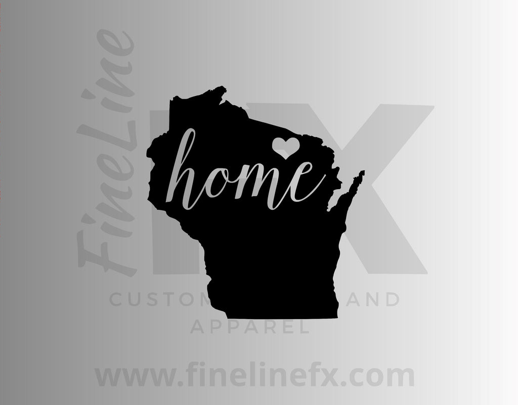 Wisconsin Home State Vinyl Decal Sticker - FineLineFX