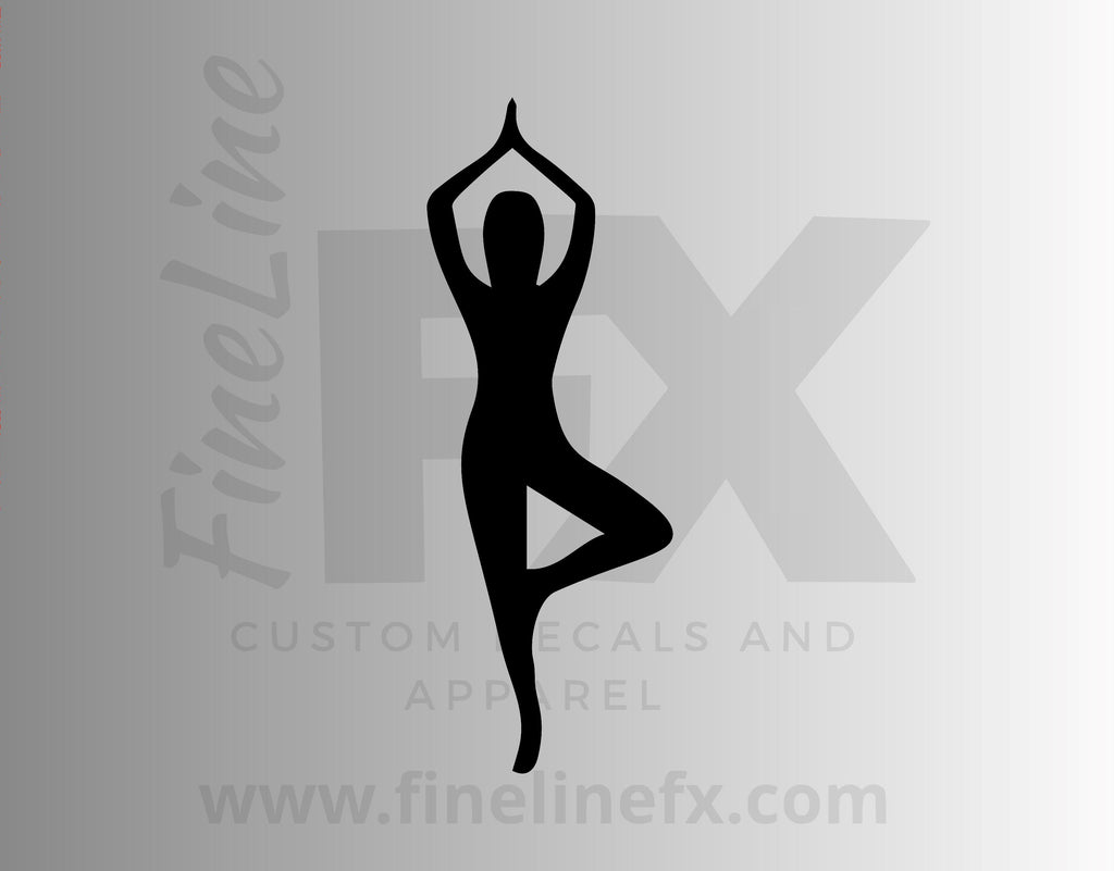 Yoga Pose Silhouette Vinyl Decal Sticker - FineLineFX